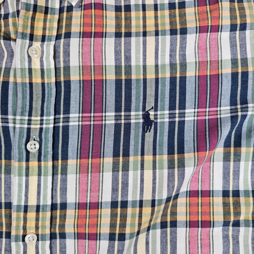 Ralph Lauren Plaid Button Down Short‎ Sleeve Classic Fit Shirt XL
